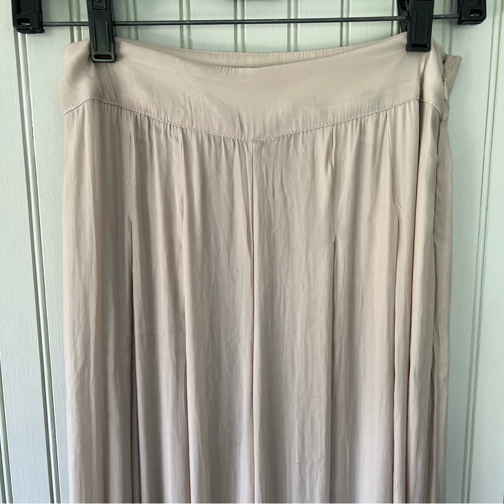 Abercrombie High Rise Wide Leg Semi Sheer Trouser Style Lightweight Pants Tan - Picture 5 of 5